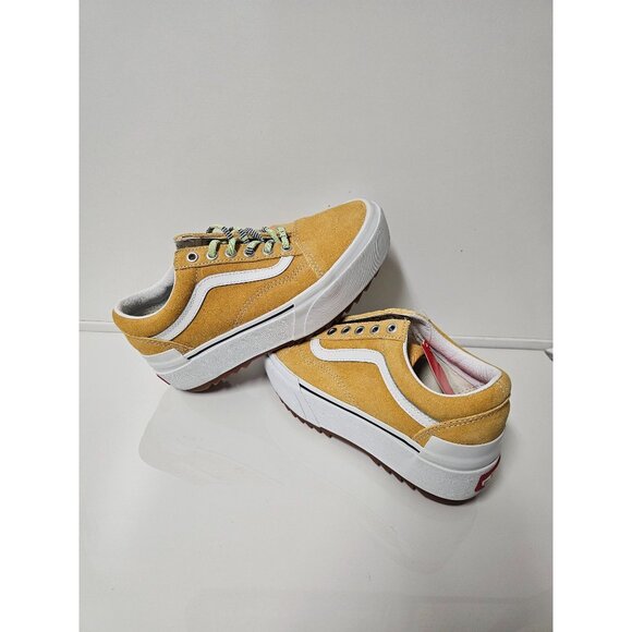 Vans Old Skool Stacked Platform Lift Shoe Sneaker Golden Yellow Womens Size 5.5 - Picture 1 of 8